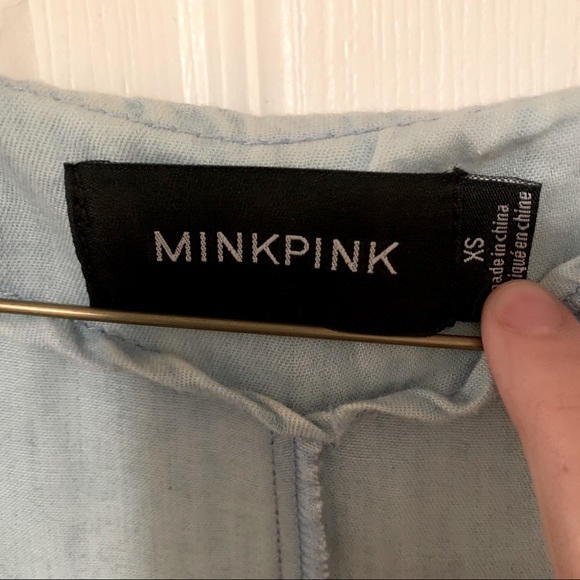 MINKPINK Light Blue Chambray Denim Romper - Picture 4 of 5